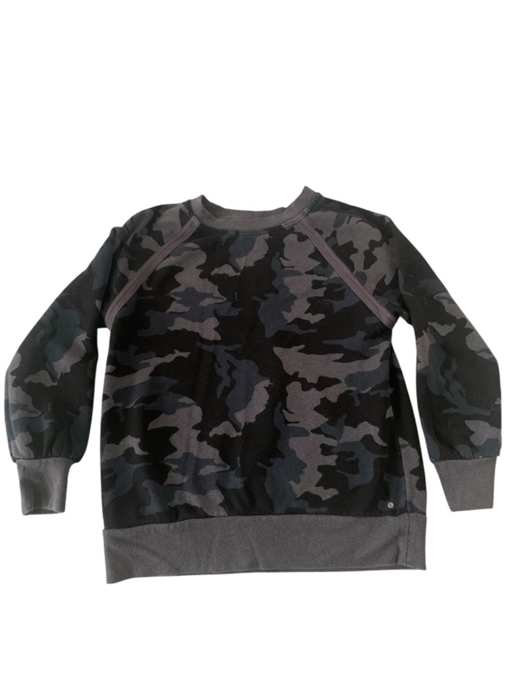 Prana Women's Gray & Black Camo Crewneck Sweatshirt